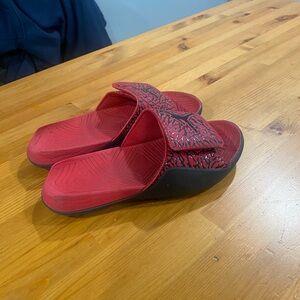 Jordan Kids Red and Black Adjustable Slide Sandals